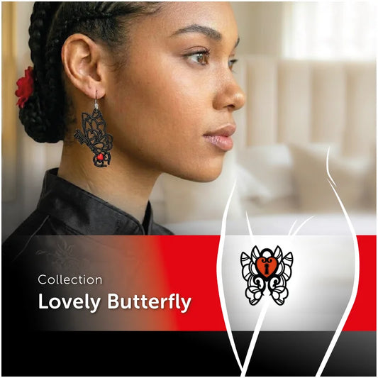 Parure complète Lovely Butterfly bijou intime et boucles d'oreilles
