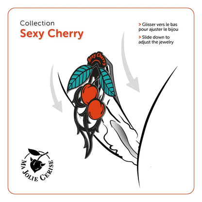 Schéma de pose bijou intime Sexy Cherry sans piercing